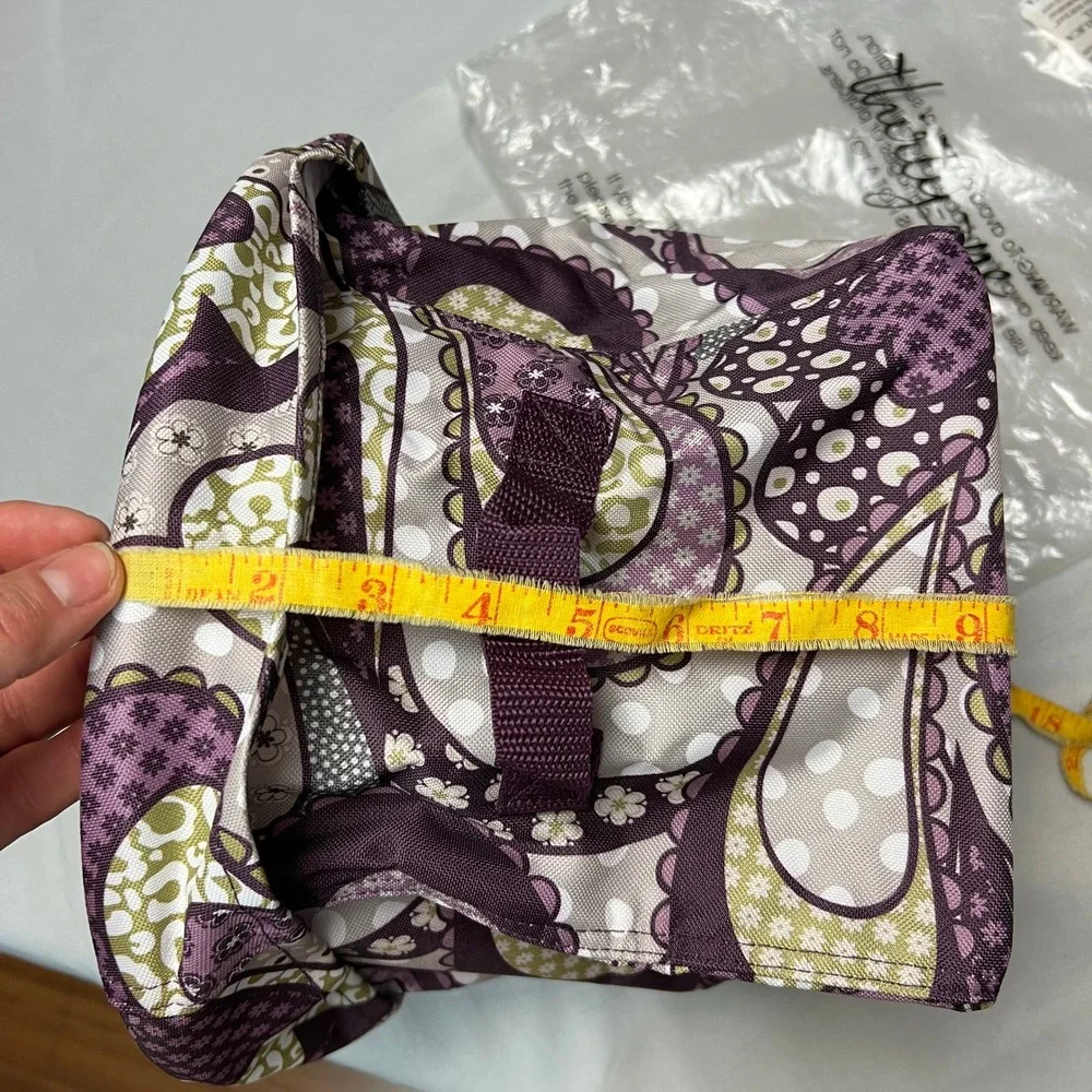 Thirty-One Small Collapsable Utility Bin Purple Paisley Circle Storage Container